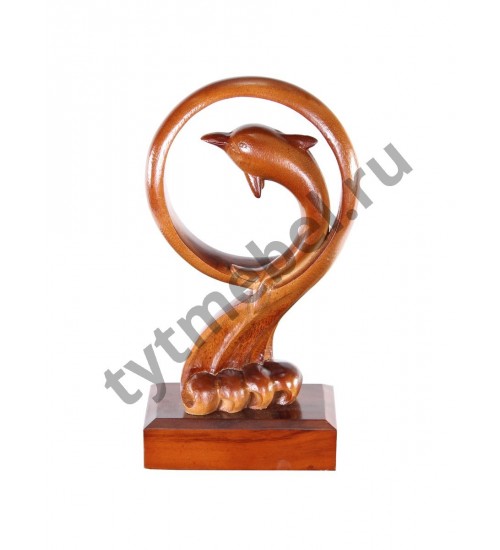 HD-70/30 Фигурка "Флиппер" (массив красного дерева), 9х15х32 см,  цвет: salak brown (темный орех)